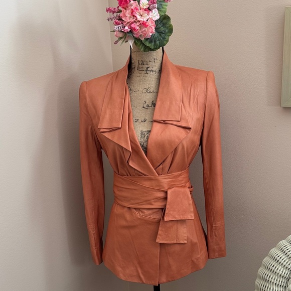 Elie Tahari Jackets & Blazers - Elie Tahari Terracotta Belted Blazer